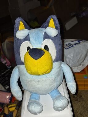 Bluey Plush Dog Stuffed Toy - Light Blue & Navy with Yellow Nose